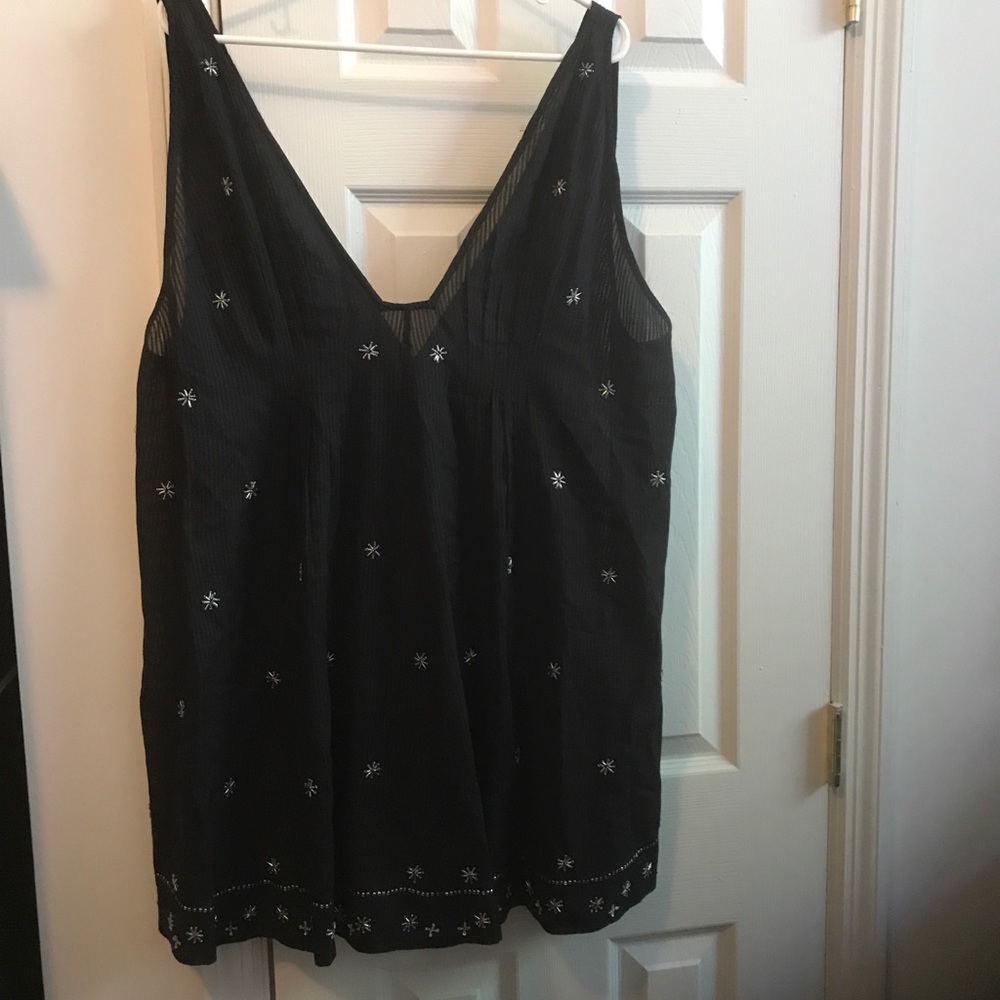 NWT Free People black sleeveless tunic dress.